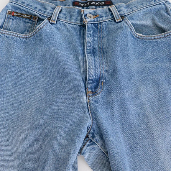 Vintage 90S DKNY Faded Mid wash Straight Leg Denim Jeans Size 14 - Picture 8 of 11